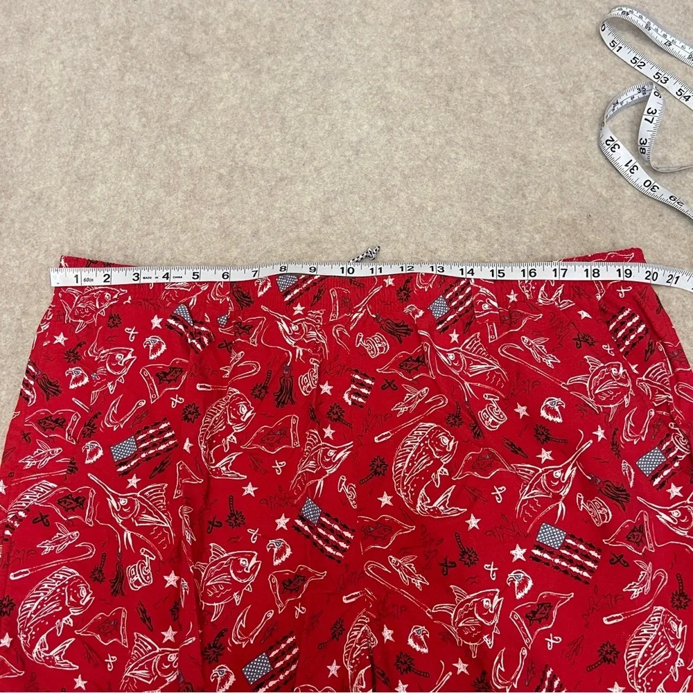 Columbia PFG Red Fish Flags Mesh Lining Men’s Swim Beach Shorts Trunks size XXL